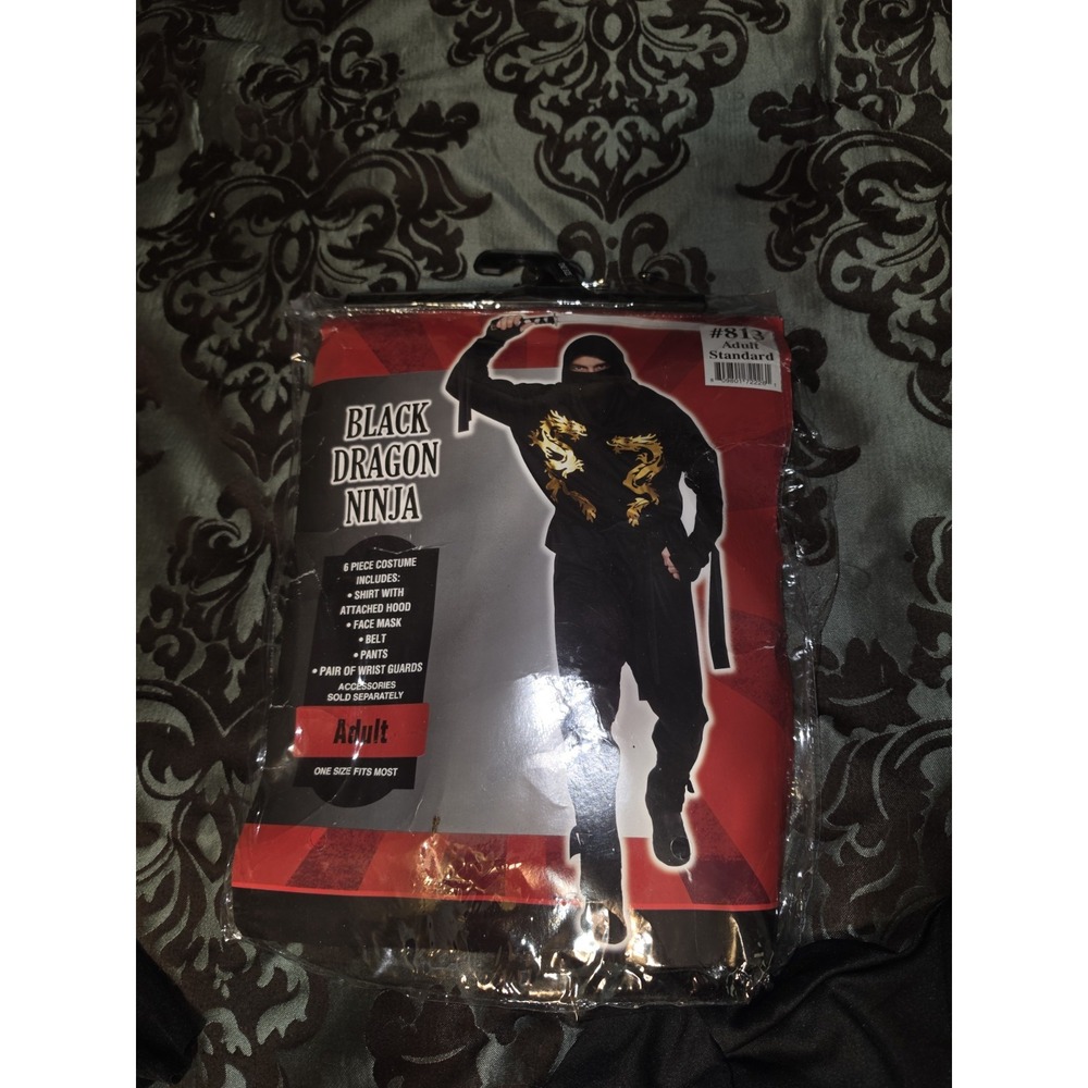 Deluxe Adult Ninja Costume, Black, OS (One Size fits Most) Has Soft Nunchucks